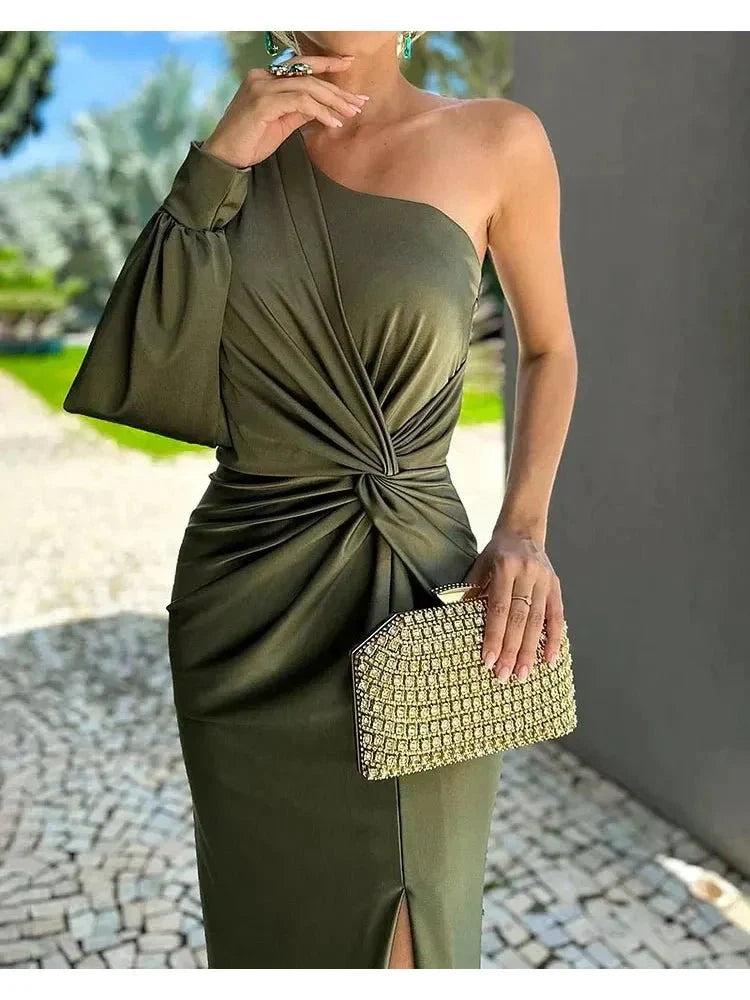 Romane Elegant Evening Dress in Green, view 2