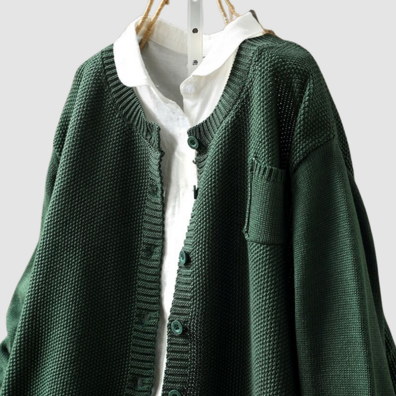 Léa Cozy Knit Cardigan in Yellow, view 10
