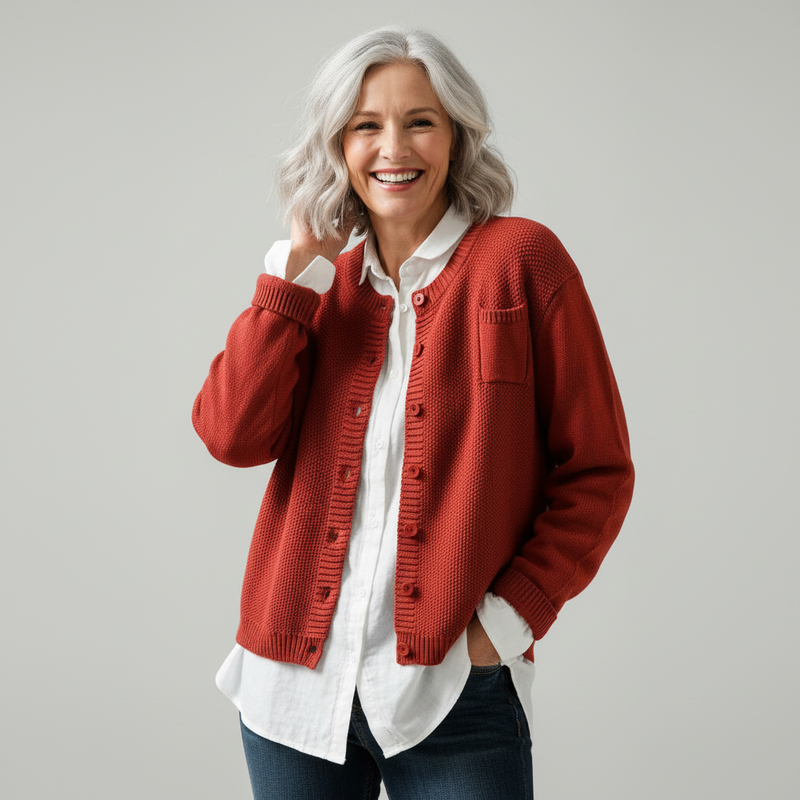 Léa Cozy Knit Cardigan in Yellow, view 5