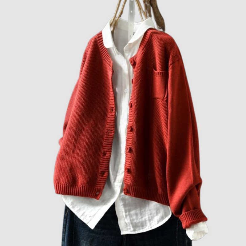 Léa Cozy Knit Cardigan in Yellow, view 6