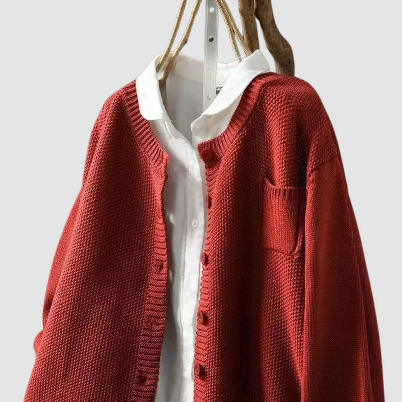 Léa Cozy Knit Cardigan in Yellow, view 7