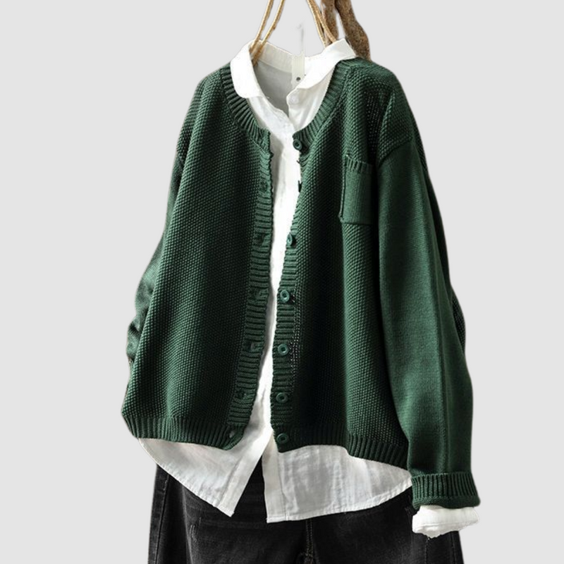 Léa Cozy Knit Cardigan in Yellow, view 9