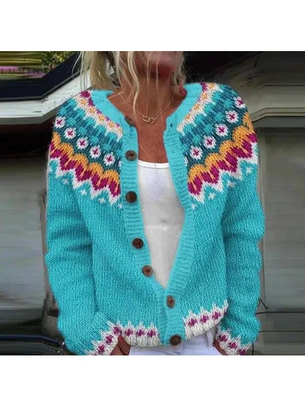 Hélène Knit Cardigan in Blue, view 1