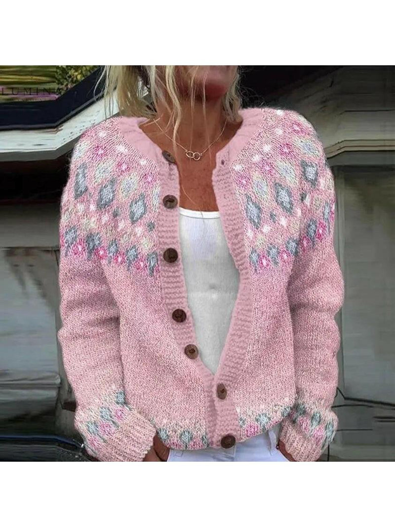 Hélène Knit Cardigan in Pink, view 3