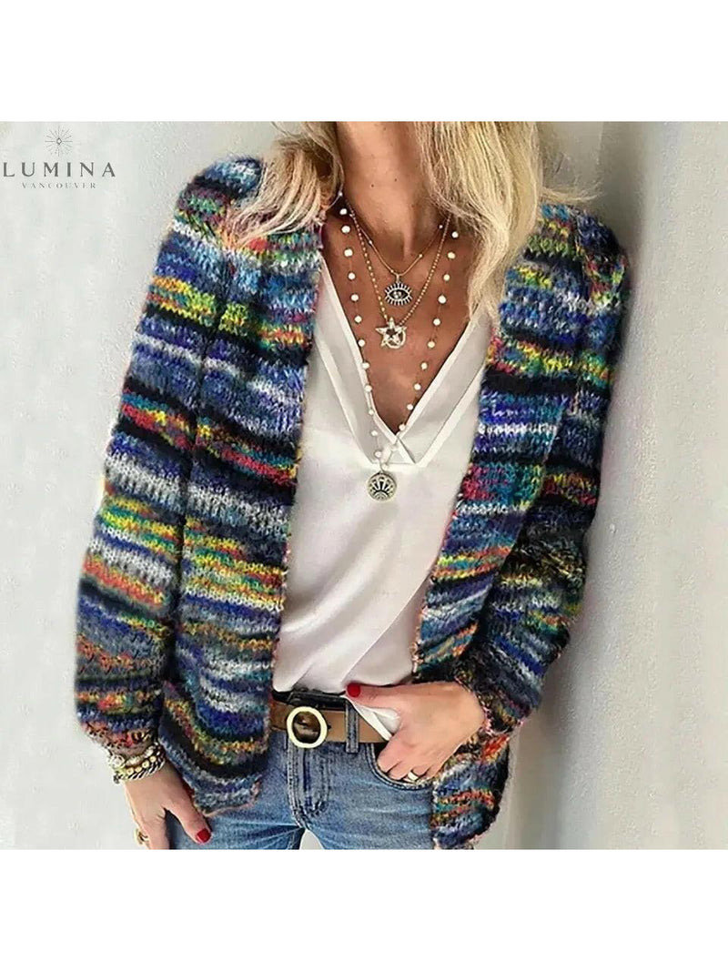 Éloise Knit Cardigan in Blue, view 2