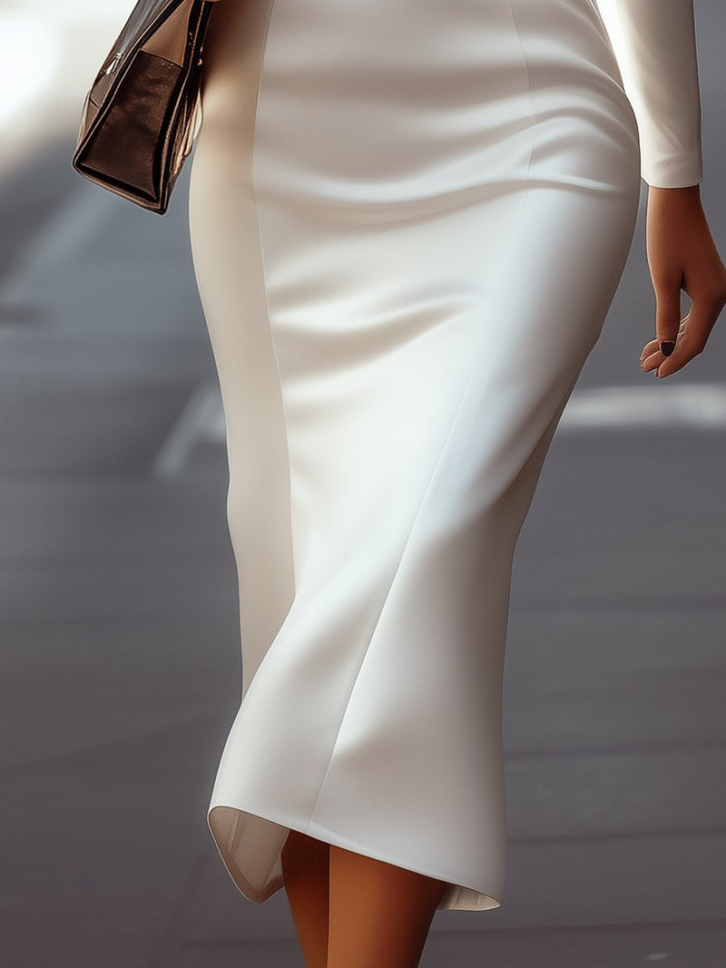 Noémie Tailored Blazer Dress in White, view 3