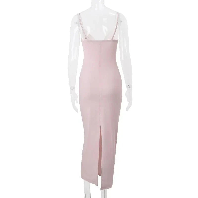 Perrine Bodycon Dress with Corset Bodice in Pink, view 6