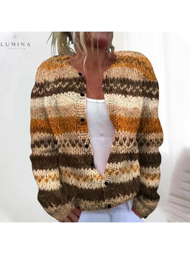 Émilie Knit Cardigan in Brown, view 1
