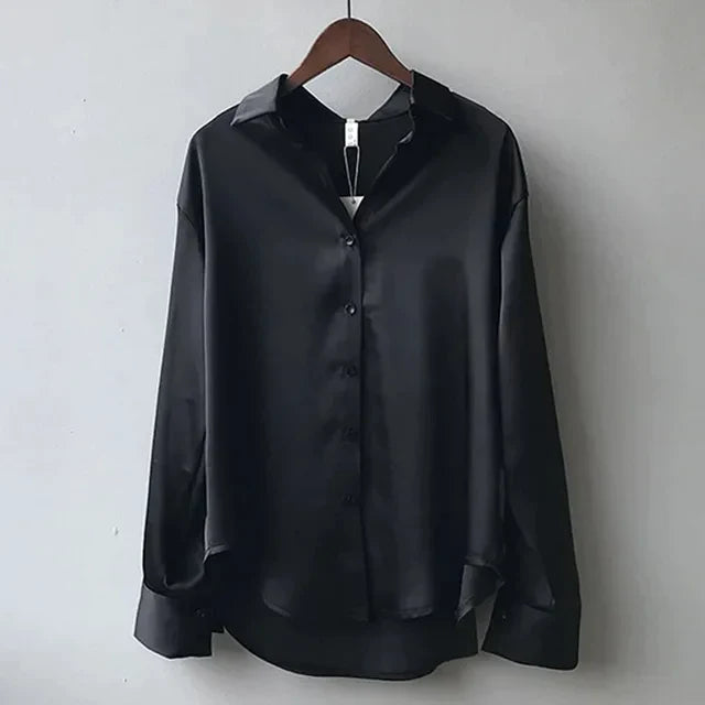 Valentine Button-Down Blouse in Green, view 4