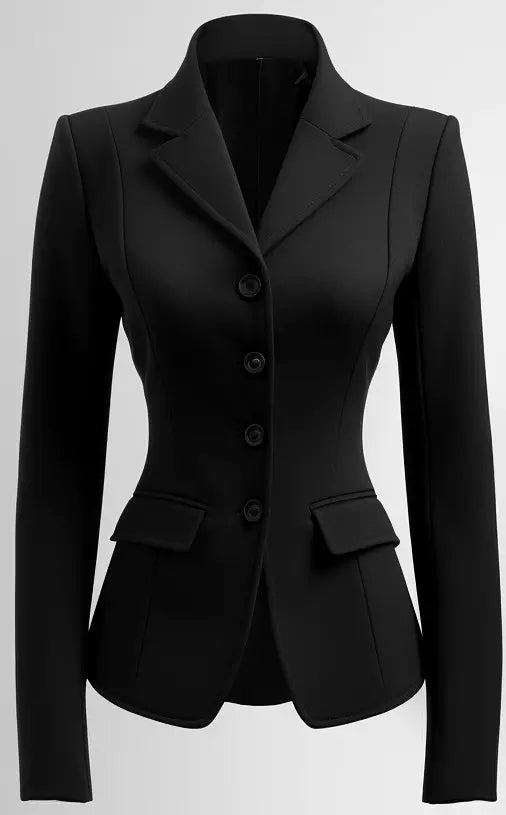 Cécile Belted Wool-Look Coat in Black, view 1