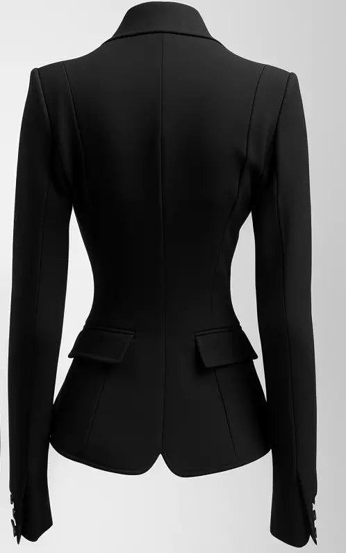Cécile Belted Wool-Look Coat in Black, view 2